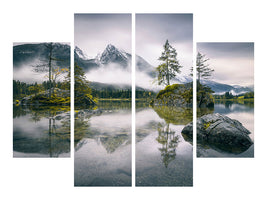 4-piece-canvas-print-rainy-morning-at-hintersee