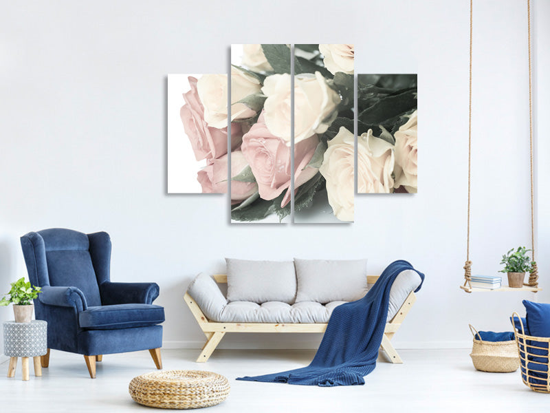 4-piece-canvas-print-romantic-rose