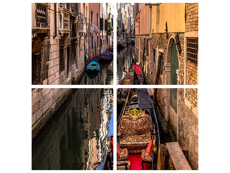 4-piece-canvas-print-the-gondolas-of-venice