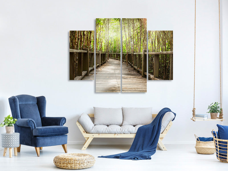 4-piece-canvas-print-wooden-bridge