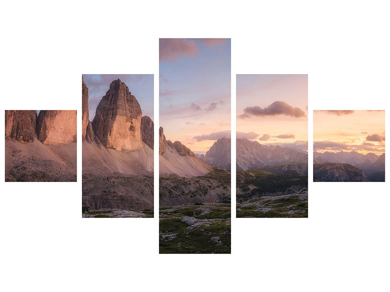 5-piece-canvas-print-an-evening-in-the-dolomites