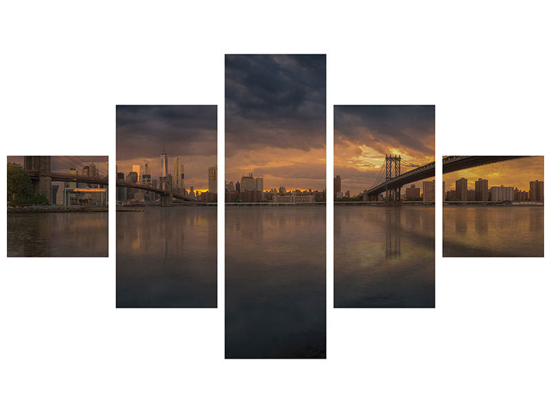 5-piece-canvas-print-between-bridges