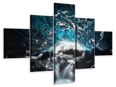 5-piece-canvas-print-blue-glacier-cave