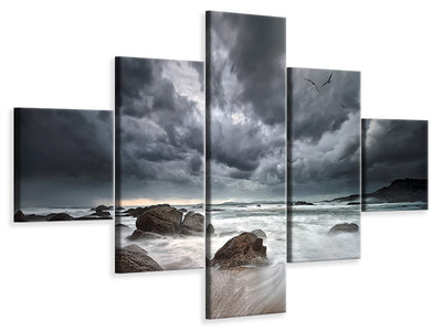 5-piece-canvas-print-flight-over-troubled-waters