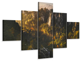 5-piece-canvas-print-forest-whispers