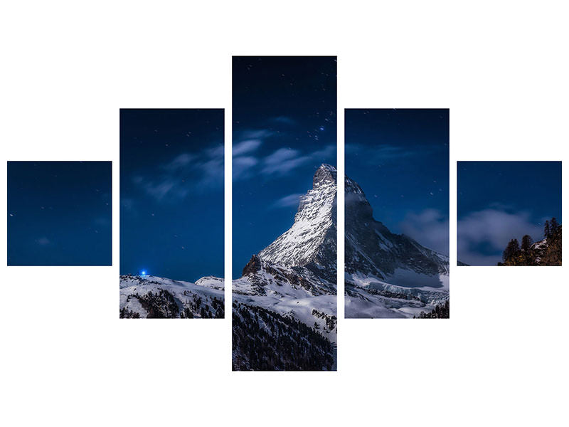 5-piece-canvas-print-full-moon-at-matterhorn