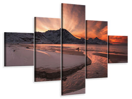 5-piece-canvas-print-golden-sunset
