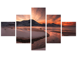 5-piece-canvas-print-golden-sunset