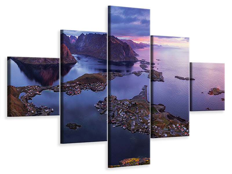 5-piece-canvas-print-lofoten-sunrise