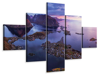 5-piece-canvas-print-lofoten-sunrise