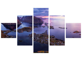 5-piece-canvas-print-lofoten-sunrise