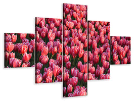 5-piece-canvas-print-lush-tulip-field