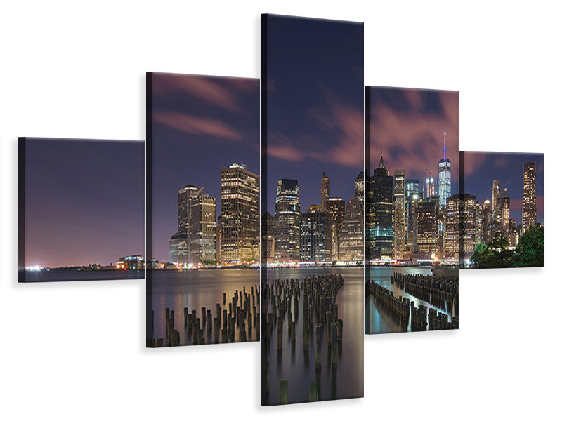 5-piece-canvas-print-new-york-city-at-night