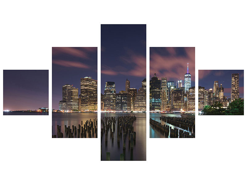 5-piece-canvas-print-new-york-city-at-night