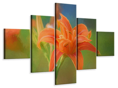 5-piece-canvas-print-painting-of-a-lily