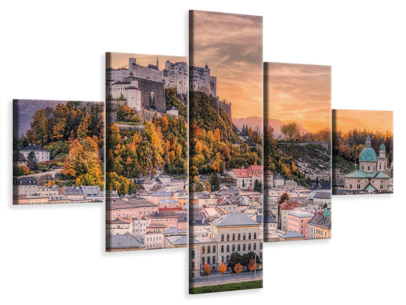 5-piece-canvas-print-salzburg-in-fall-colors