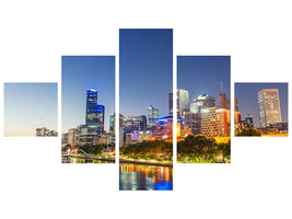 5-piece-canvas-print-skyline-sydney-at-dusk