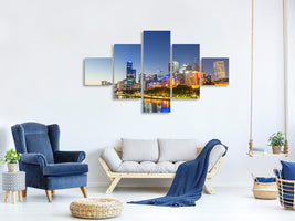 5-piece-canvas-print-skyline-sydney-at-dusk