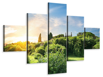 5-piece-canvas-print-sunrise-in-the-park