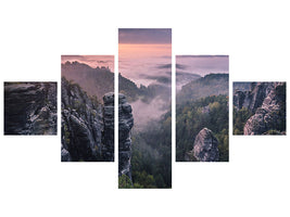 5-piece-canvas-print-sunrise-on-the-rocks