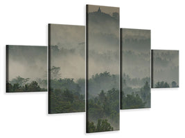 5-piece-canvas-print-temple-in-the-mist