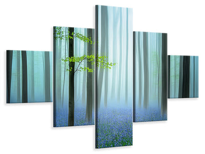 5-piece-canvas-print-the-blue-forest