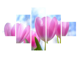 5-piece-canvas-print-tulips-in-nature