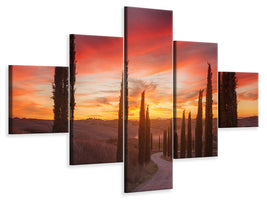 5-piece-canvas-print-tuscany-sunset