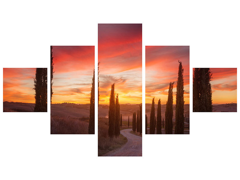 5-piece-canvas-print-tuscany-sunset