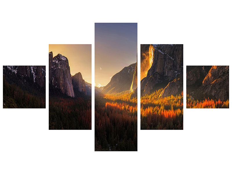 5-piece-canvas-print-yosemite-firefall