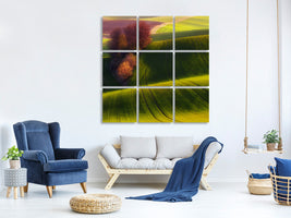 9-piece-canvas-print-green-fields