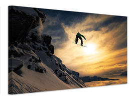 canvas-print-sunset-snowboarding-x