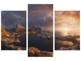 modern-3-piece-canvas-print-sunrise-over-reine
