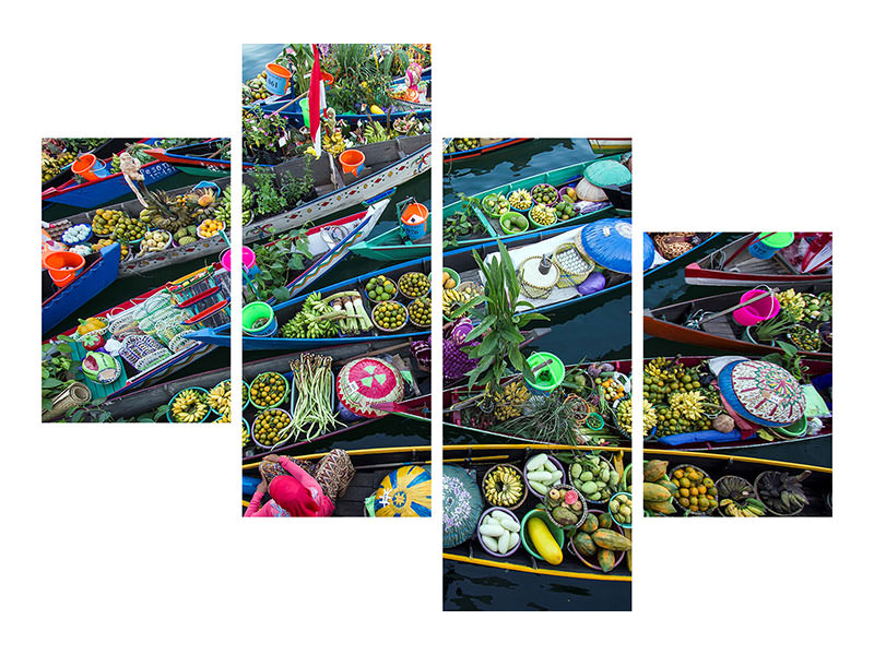 modern-4-piece-canvas-print-banjarmasin-floating-market