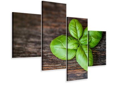 modern-4-piece-canvas-print-basil-leaf-in-xxl