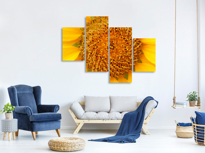 modern-4-piece-canvas-print-beautiful-buds-of-the-sunflower