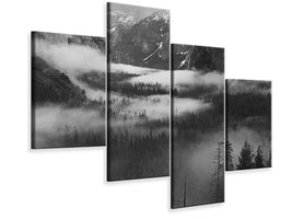 modern-4-piece-canvas-print-fog-floating-in-yosemite-valley