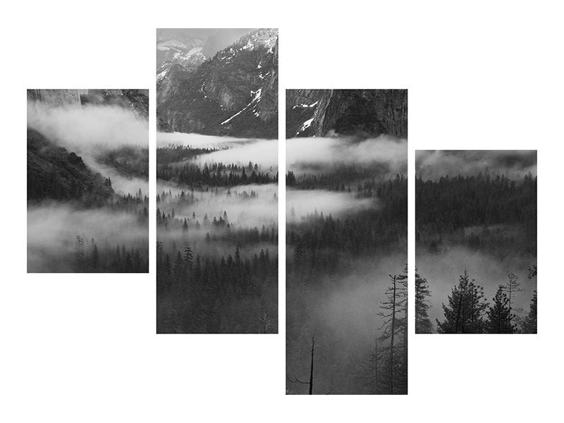 modern-4-piece-canvas-print-fog-floating-in-yosemite-valley