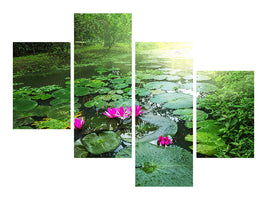 modern-4-piece-canvas-print-garden-pond