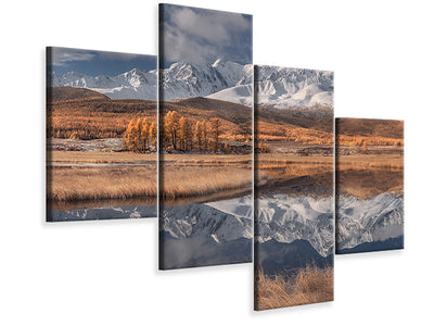 modern-4-piece-canvas-print-mirror-for-mountains-iii