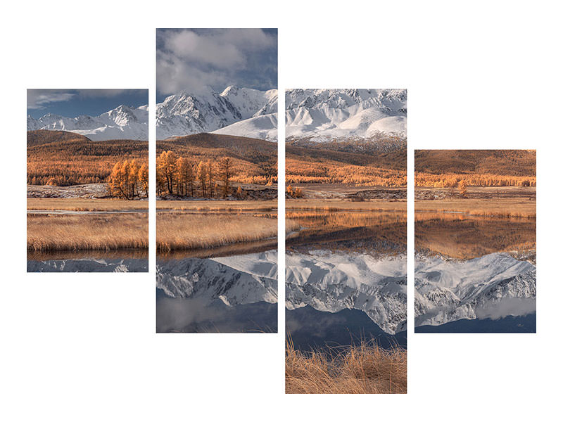 modern-4-piece-canvas-print-mirror-for-mountains-iii