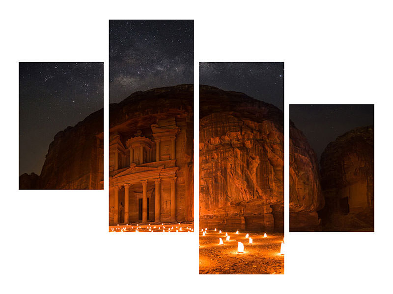 modern-4-piece-canvas-print-petra-by-night