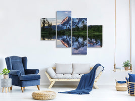 modern-4-piece-canvas-print-sunrise-on-mount-shuksan