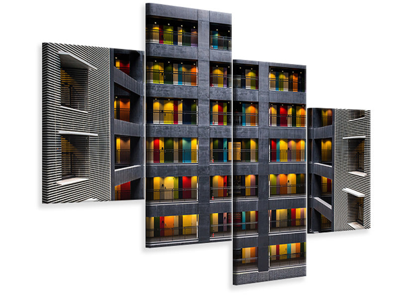 modern-4-piece-canvas-print-the-colored-doors