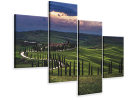 modern-4-piece-canvas-print-tuscany-crete-senesi