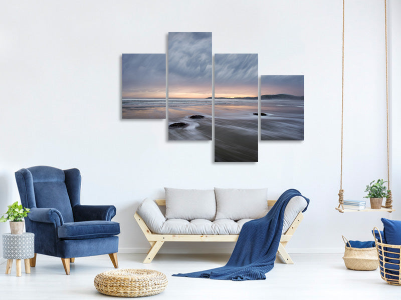 modern-4-piece-canvas-print-windy-dawn-at-koekohe-beach