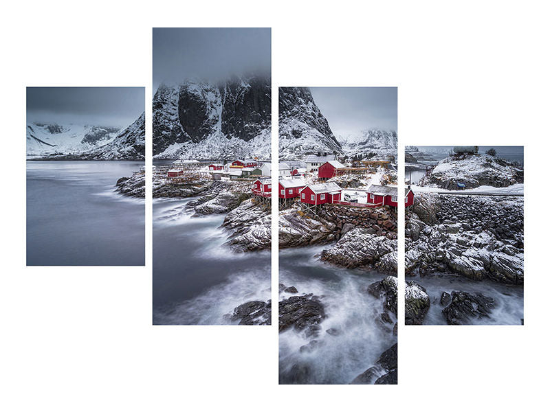modern-4-piece-canvas-print-winter-lofoten-islands