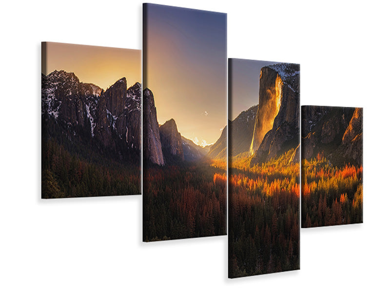 modern-4-piece-canvas-print-yosemite-firefall