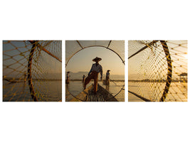 panoramic-3-piece-canvas-print-inle-fisherman