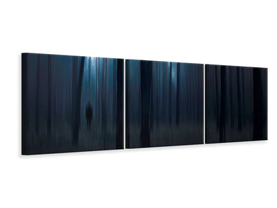 panoramic-3-piece-canvas-print-man-in-the-forest